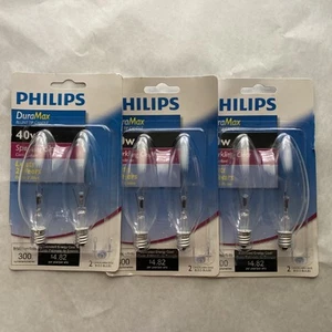 3 Pack PHILIPS DURAMAX 40W CLEAR CANDELABRA BASE B10.5 REPLACEMENT BULBS - Picture 1 of 5