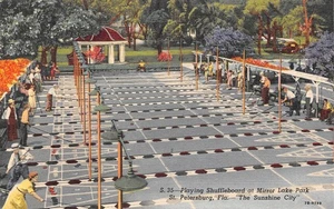 St. Petersburg Florida Spiegel See Park Menschen spielen Shuffleboard Postkarte - Bild 1 von 2