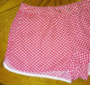 J. Pantalones cortos Crew para mujer talla S rosa brillante con estampado de diamantes blancos cintura elástica - Imagen 1 de 9