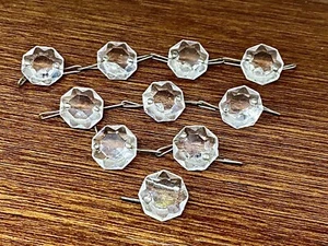 100 Vintage Chandelier Lamp Replacement Crystal 1/2” Octagon Single or Strands - Picture 1 of 7