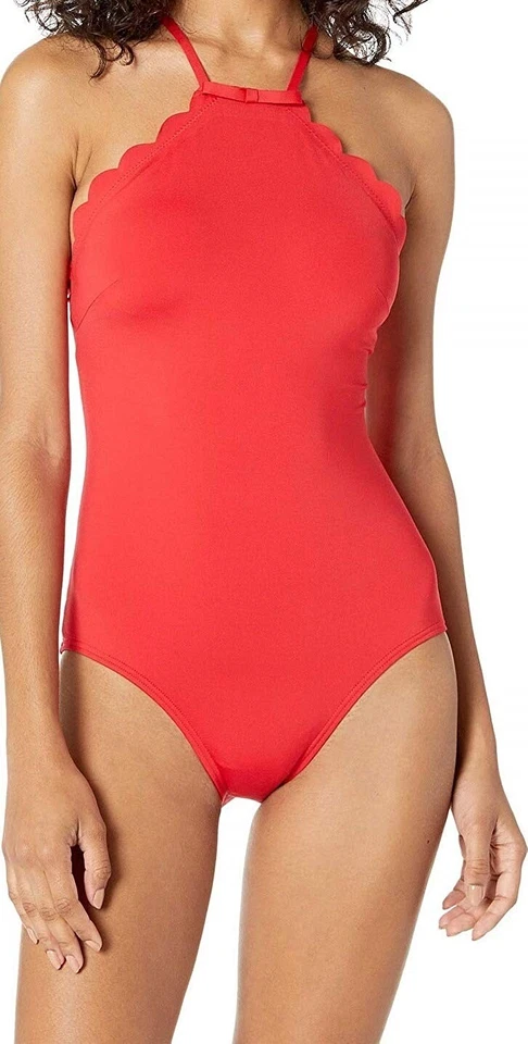 Traje de baño Kate Spade New York 168969 para mujer de una pieza rosa liso rojo talla pequeña Foto 1 de 3