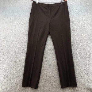 Valentino Wool Dress Pants Brown Womens 10 12 Straight Leg Mid Rise Business - Picture 1 of 9