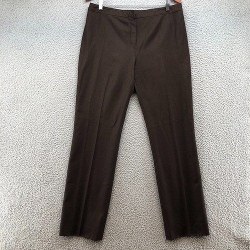 Valentino abito lana pantalone marrone donna 10 12 gamba dritta vita media business