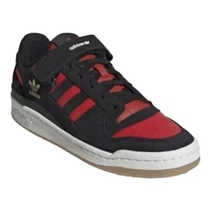 adidas ORIGINALS UNISEX FORUM LOW TRAINERS SHOES SNEAKERS BLACK RED 80S RETRO OG - Picture 1 of 5