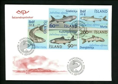 Postal History Iceland FDC #970-974 Marine Life fish 2002 - Image 1 of 2