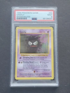 Pokemon PSA 9 SHADOWLESS GASTLY 50/102 - BASE SET NON HOLO - MINT - Picture 1 of 2