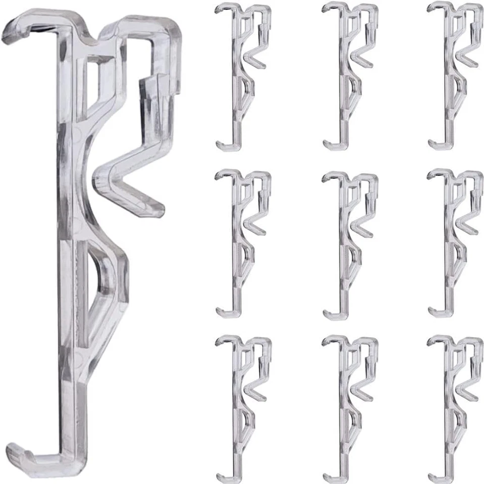 Clips para cenefa 10 piezas de plástico transparente de 2,5 pulgadas con soporte oculto para ventana Foto 1 de 1