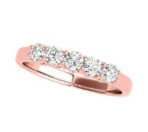 1.0 Carat Lab-Created Round White Diamond Wedding Band for Women In 14K Gold - Picture 1 of 27