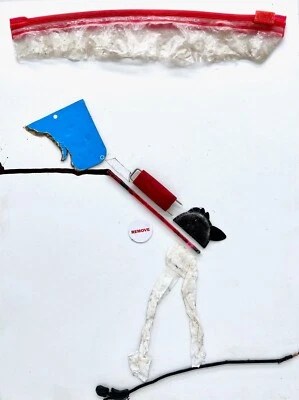 THE HEAVIEST Found Object Painting Mixed Media Figure Collage Steven Tannenbaum - Image 1 of 4