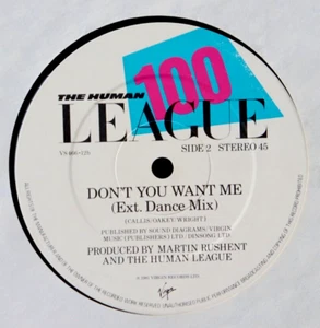 Exlnt THE HUMAN LEAGUE Don't You Want Me EXTENDED DANCE MIX 12" Virgin UK Import - Imagen 1 de 6