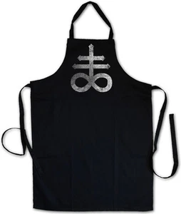 LEVIATHAN CROSS BBQ COOKING KITCHEN APRON Symbol Pentagram 666 Sign Cross - Picture 1 of 1