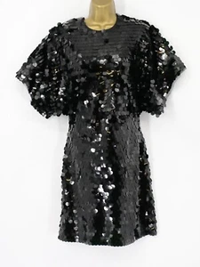 ROTATE BIRGER CHRISTENSEN JASY SEQUIN DRESS WOMENS UK 12 BLACK RRP £280 BR - Picture 1 of 6