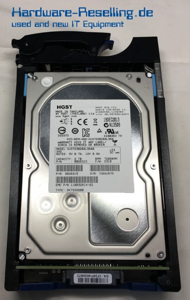 HGST EMC 2TB FC SAS-2 6G 7.2K HDD 3,5" 118032814-02 005049449 0B26315 - Bild 1 von 1