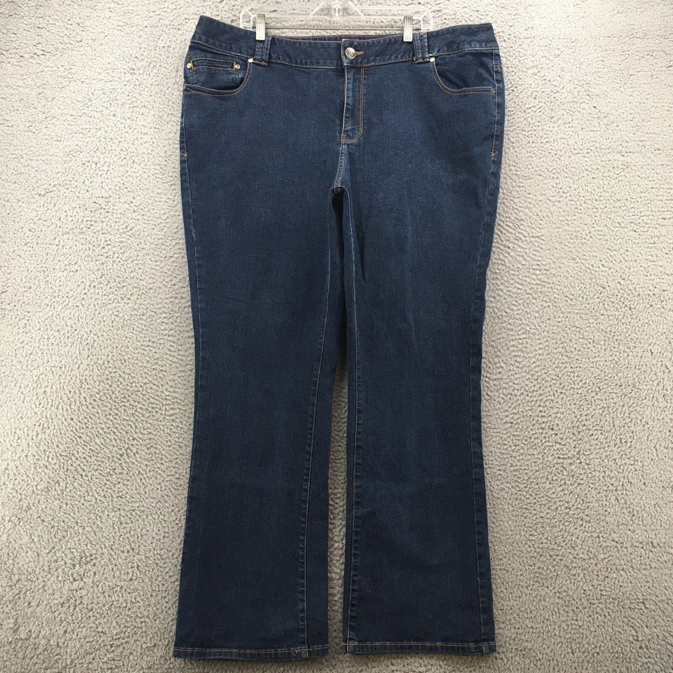 Lane Bryant Slim Bootcut Jeans Womens 24 Average (actual 44x32) Blue Denim Zip - Image 1 of 4