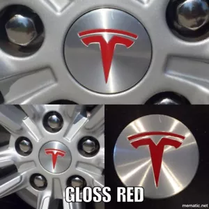 Tesla Model S / X / 3 / Y Wheel Center Cap Logo "T" Decals - Set of 5 - Bild 1 von 17