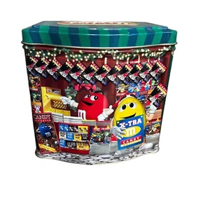 Y2K M&M’s 2001 Tin Box Season’s Greeting’s Christmas Collectible Tin Gift - Picture 1 of 7