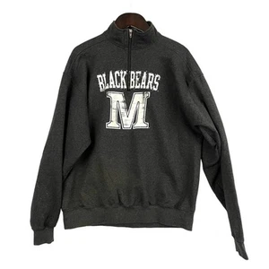 VTG Maine Black Bears Sweatshirt XL 1/4 Zip Champion Dark Gray  - Picture 1 of 11
