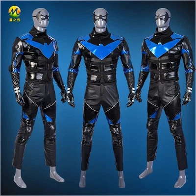 Batman: Gotham Knight Nightwing Cosplay Battle Costume Outfit Men Halloween Porp - Image 1 of 4