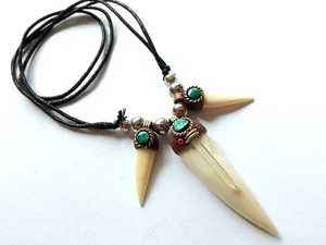 ✨7 Peruanische Halsketten Knochen Türkis Quarz Boho Ethno Design Handarbeit Kunsthandwerk✨ - Bild 1 von 5