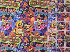 Custom 100% Cotton Woven Fabric Five Nights Freddy's Video Game 1/4 Yard 9x56  - Picture 1 of 2