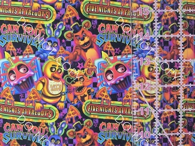 Custom 100% Cotton Woven Fabric Five Nights Freddy's Video Game 1/4 Yard 9x56  - Image 1 of 2