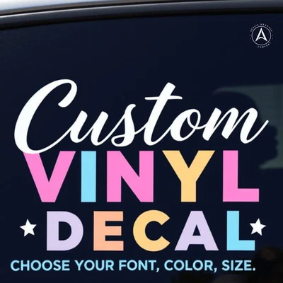 Custom Text Vinyl Lettering Sticker Decal Personalized -ANY TEXT - ANY NAME-2 - Image 1 of 4