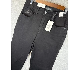 Neu mit Etikett Judy Blue Damenjeans hoher Bund 90er schwarz Schlitze gerades Bein Größe 9/29 - Bild 1 von 16