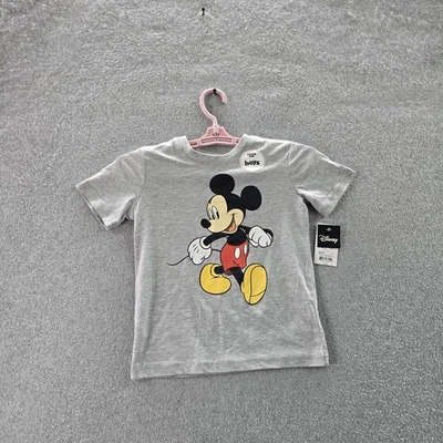 Camisa Disney Niños 5 Gris Estampado Gráfico Logo Spellout Ropa Activa Manga Corta Nueva con Etiquetas Foto 1 de 4
