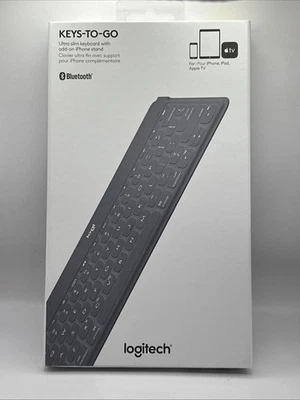 Logitech Keys-to-Go Ultra-Portable Keyboard For Ipad Iphone Apple TV Gray - Image 1 of 4