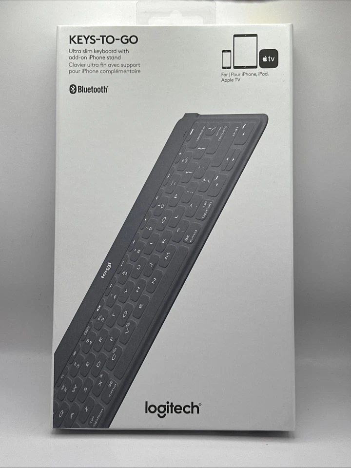 Logitech Keys-to-Go Ultra-Portable Keyboard For Ipad Iphone Apple TV Gray - Image 1 of 4