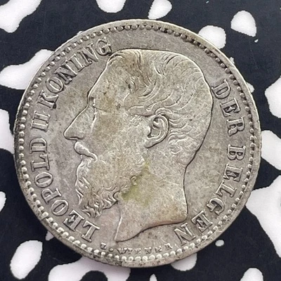 Lote de 1 franco Bélgica 1887 #C4786 plata! Foto 1 de 2