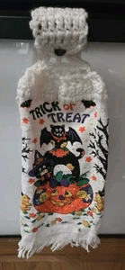 Vintage handgehäkelt hängend Halloween Geschirrtuch Knopf Top sehr gut... - Bild 1 von 6