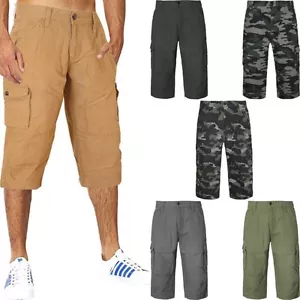 Herren GAP einfache Shorts Cargo Combat Freizeit Sommer Baumwolle Taschen 3/4 Hose 598 - Bild 1 von 53