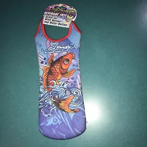 Ed Hardy Beverage Bottle Cooler Tote Christian Audigier - Fish Theme - Keep Cool - Picture 1 of 10