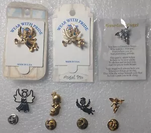 Sombrero de ángel de la guarda alfileres de solapa (lote de 7) oro plata esmalte con joyas - Imagen 1 de 7