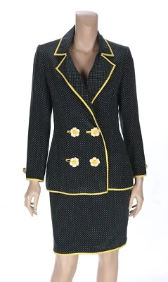 Juego Traje Margarita Lunares Negro Vintage Años 80 90 Stanley Platos Martin Ross Talla 8 Foto 1 de 4