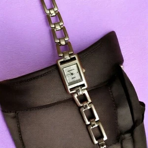 Claremont Womens Silver-Tone Quartz Watch Rectangular Face Fits up to 6"  (C104) - Picture 1 of 9