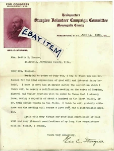 1906 GEORGE STURGISS Republican Politician MORGANTOWN West Virginia CIVIL WAR - Picture 1 of 1