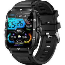 Smart Watch Black Android iOS 3ATM Waterproof Bluetooth Men Gifts Health Monitor