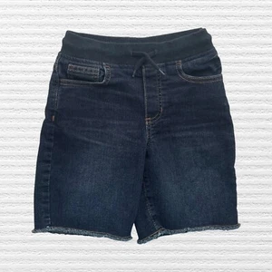 OshKosh B'Gosh Boys Cut-Off Bermuda Shorts Dark Wash Blue Denim Pull-on Size 6 - Picture 1 of 11