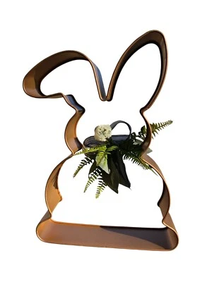 Cortador de galletas Grandin Road de gran tamaño conejo de Pascua recortado de metal 21" decoración #3 LEER Foto 1 de 4