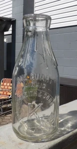 Antique 1925 S.H. Keith Dairy Ribbed Quart Milk Bottle 1615 7 Ave Altoona Pa - Picture 1 of 7