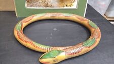 Vintage Wooden Toy Snake Articulated/Jointed Hand Painted Life Like Motion 38”