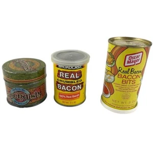 VTG Tin Advertising Oscar Mayer Bacon Bits CAVENDISH Lot of 3 Tins - Picture 1 of 16