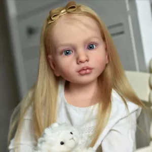 Enorme kit de muñeca renacida pintada de 40 pulgadas pieza hágalo usted mismo con cuerpo de tela cabello enraizado ojos regalo - Imagen 1 de 6
