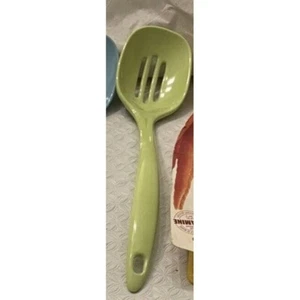 Reston Lloyd Melamine Slotted Spoon Lime Green Utensil Retro - Picture 1 of 1