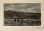 Henry Wolf -Signed 1913 Engraving after Homer Dodge Martin &quot;Mussel Gatherers&quot;