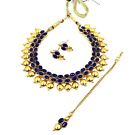 Gold Plated Jhumka Earrings Indian Bollywood Choker Necklace Bridal Jewelry Set
