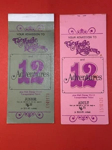 Vintage 1970er Walt Disney Das magische Königreich 12 Abenteuer Erwachsene & Junior Ticket Buch - Bild 1 von 16