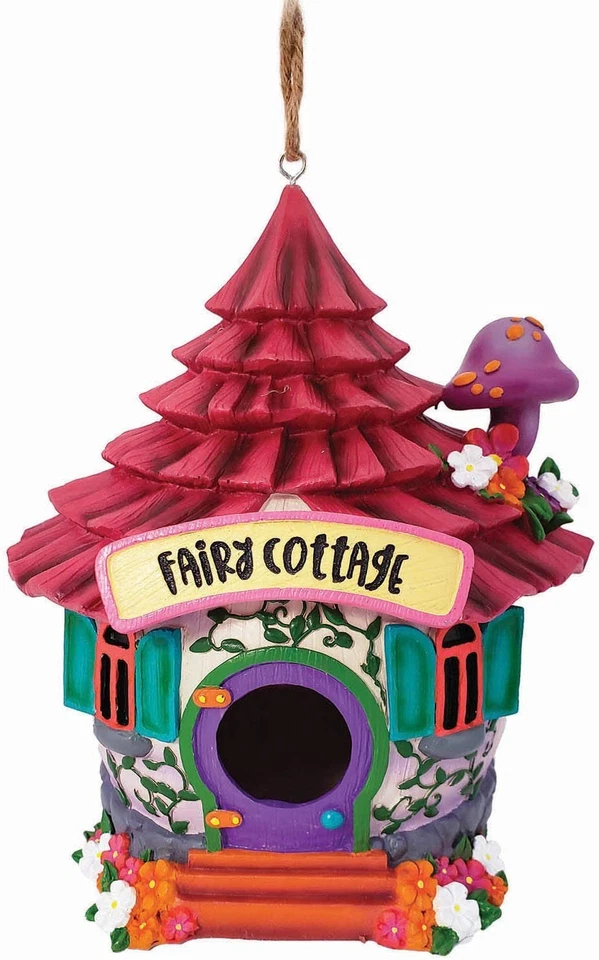 "Casa de pájaros Fairy Cottage 10162 resistente a la intemperie interior exterior 9"" H Spoontiques" Foto 1 de 1
